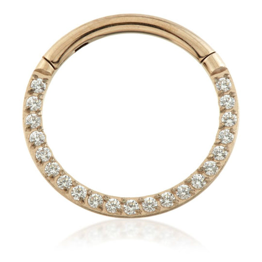 Front Pavé Gems Hinged Micro Ring - Rose Gold - RTMRING11-1.2-8