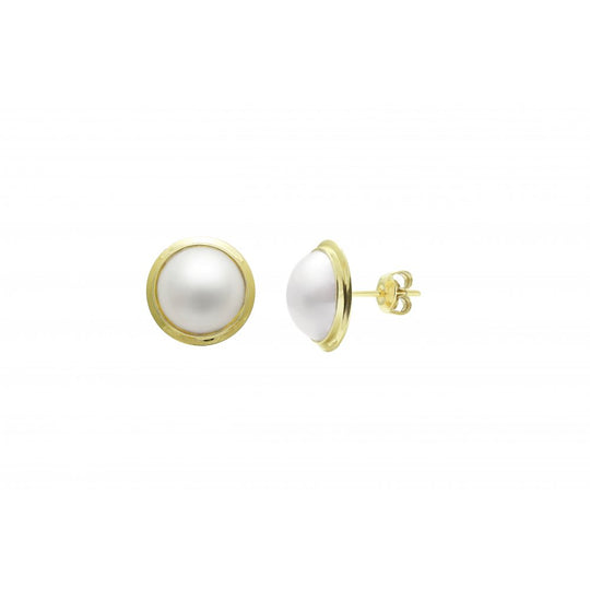 10-11mm Gold Pearl Earrings - ESMABEYG10