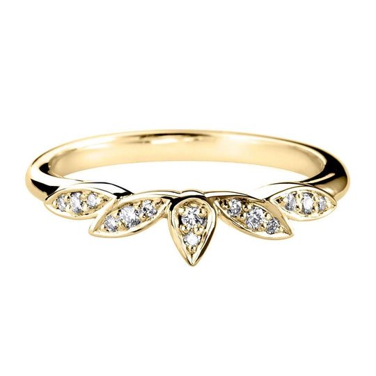 18ct Gold Floral Wedding Ring - 0.10ct