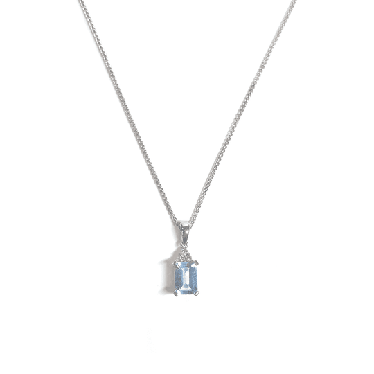 18ct White Gold Aquamarine and Diamond Pendant - 0.79ct