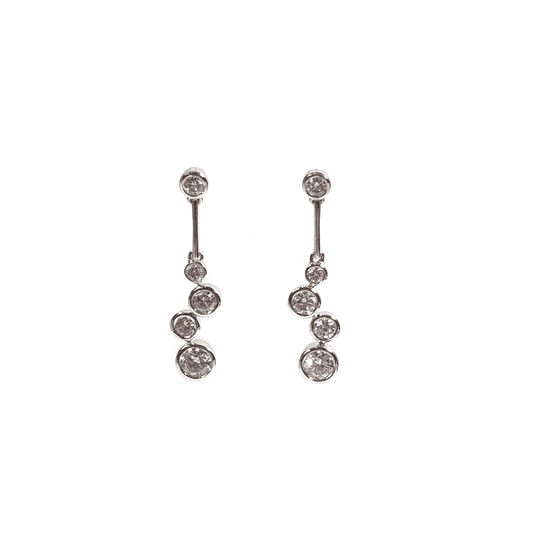 18ct White Gold & Diamond Drop Earrings - 0.75ct