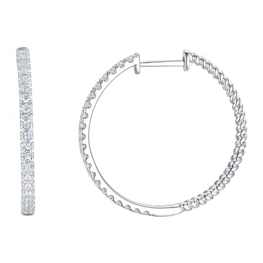 18ct White Gold & Diamond Earrings - 0.50ct