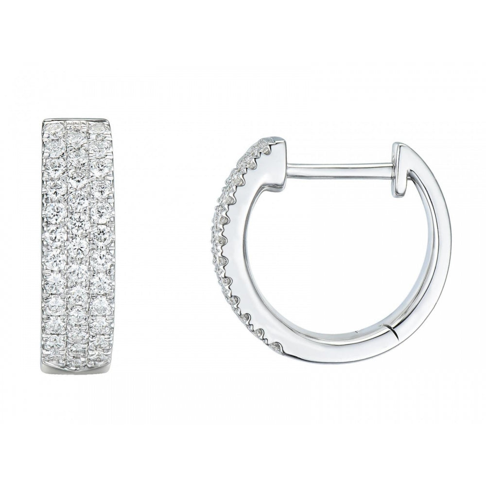 Small diamond hoop sales earrings white gold