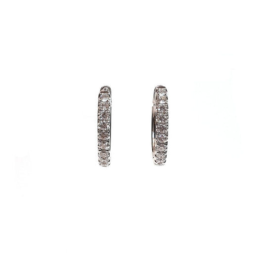 18ct White Gold Diamond Hoop Earrings - 0.80ct