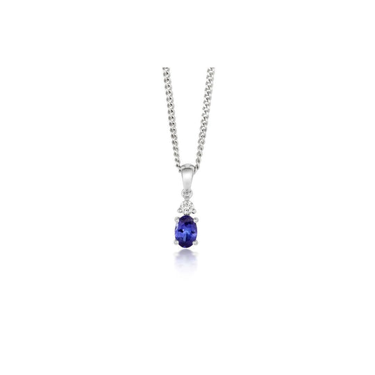 Sarah Layton 18ct White Gold Diamond & Tanzanite Pendant - 0.74ct
