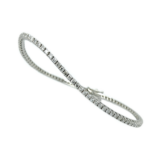 18ct White Gold Diamond Tennis Bracelet - 2.10ct