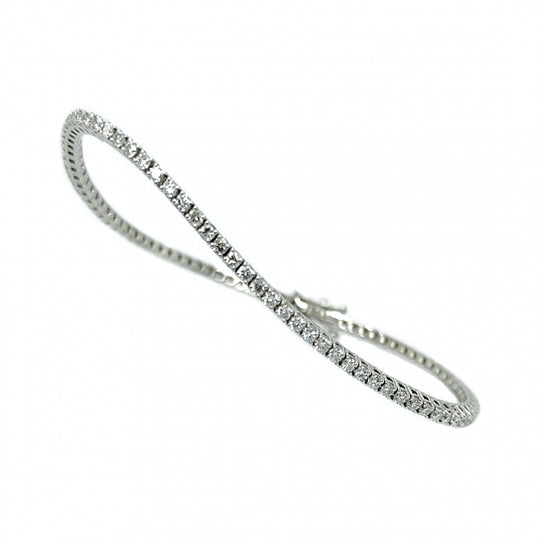 18ct White Gold Diamond Tennis Bracelet - 2.59ct