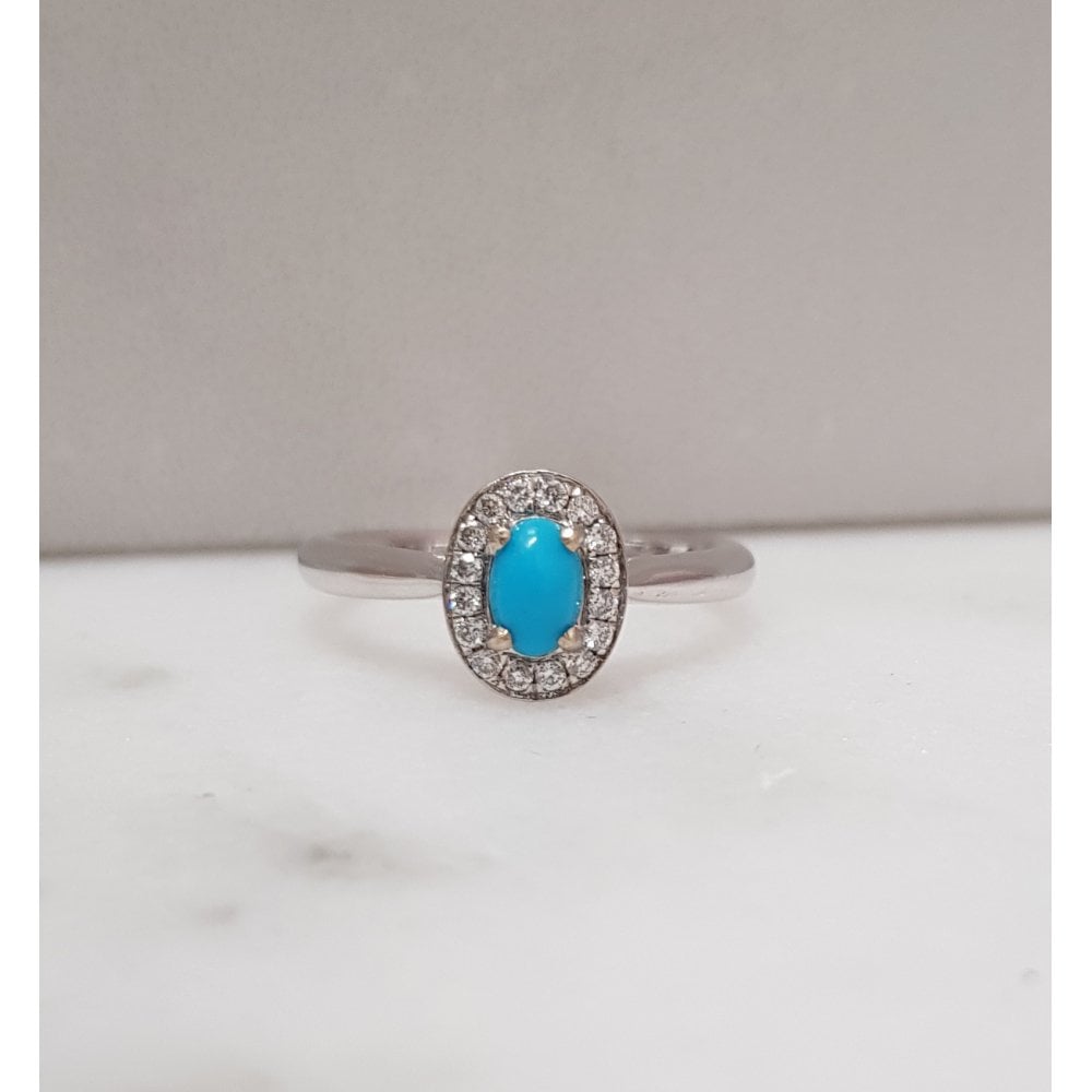 Sleeping beauty turquoise sales and diamond ring