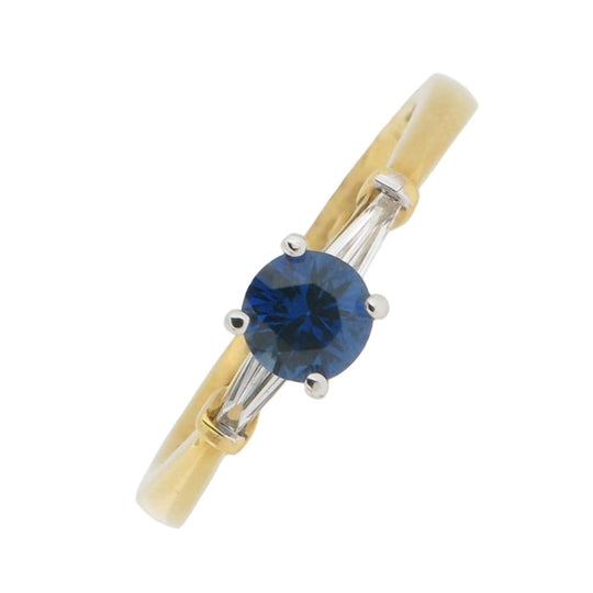 18ct White & Yellow Gold Sapphire and Diamond Ring ~ AX2579