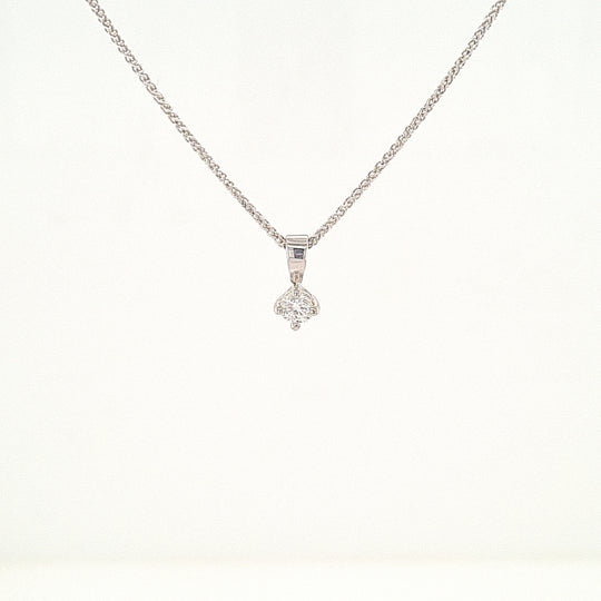 9ct White Gold Diamond Pendant - 0.16ct