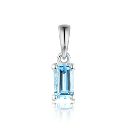 Aquamarine Pendant - White Gold