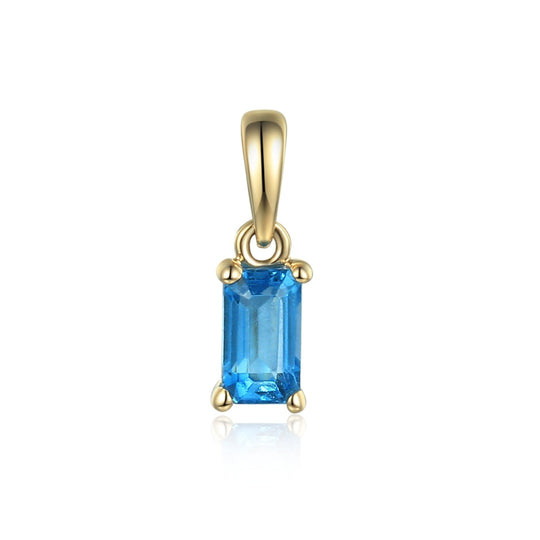 Blue Topaz Pendant - Yellow Gold - NTP2064BTOP-9YG