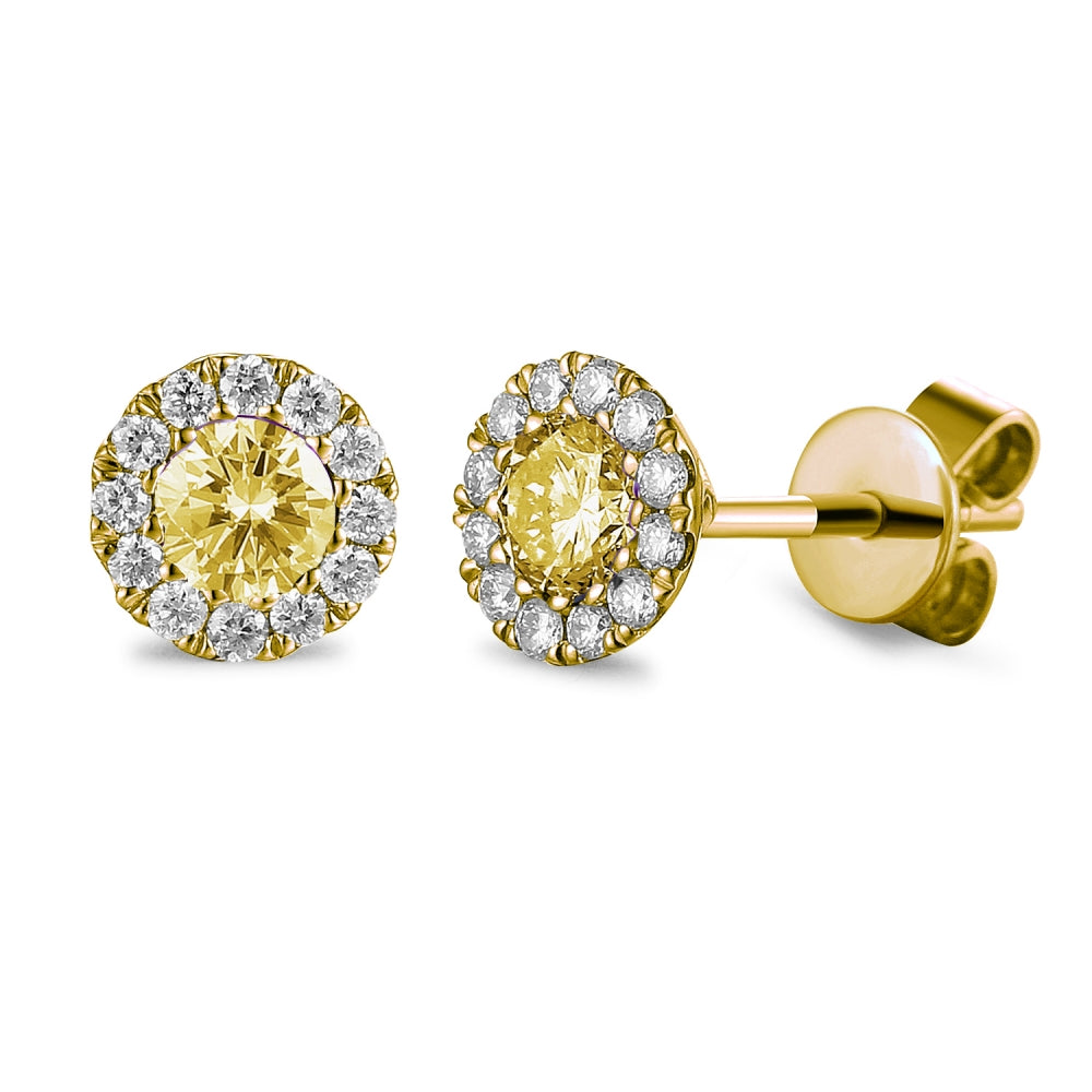 Diamond stud earrings 2025 yellow gold