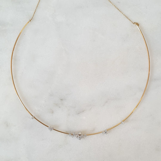 Diamond Collar Necklace - 18ct Gold - Dia 0.34ct - 9960D