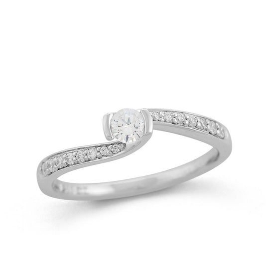Diamond Twist Ring - 9ct White Gold