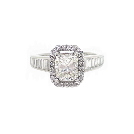 Korloff Cut Diamond Halo Engagement Ring - 1.74ct