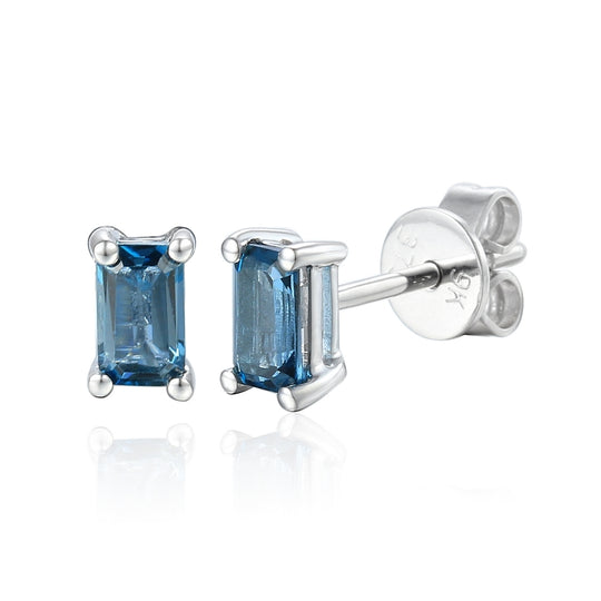 London Blue Topaz Stud Earrings - White Gold - NTE2064LBTD-9WG