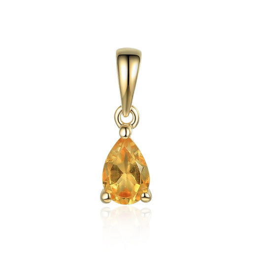 Pear Shaped Citrine Pendant - Yellow Gold - NTP2086CIT-9YG
