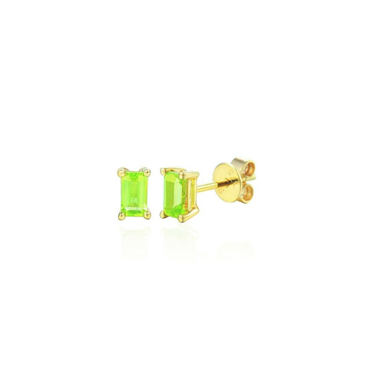 Peridot Stud Earrings - Yellow Gold