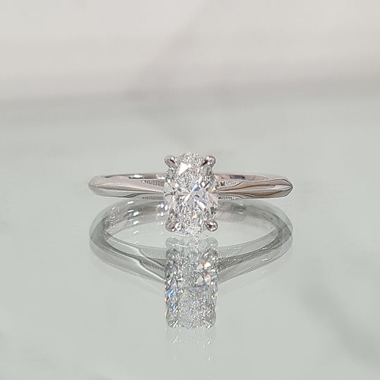 Platinum Oval Cut Diamond Engagement Ring - 0.72ct