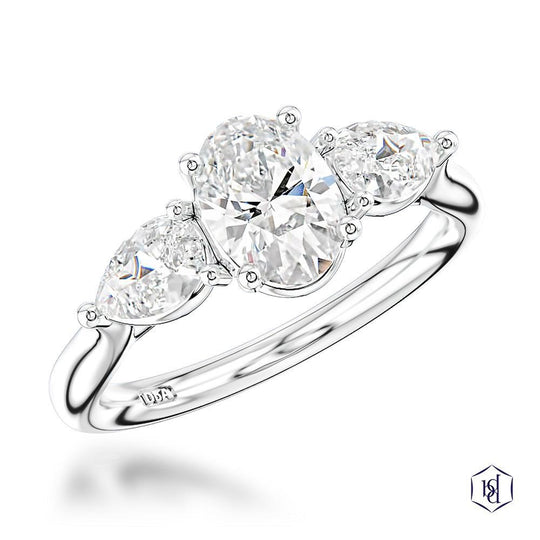 Platinum Oval Cut Diamond Ring - 0.80ct