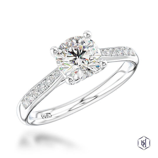 Platinum Round Brilliant Cut Diamond Engagement Ring - 0.63ct