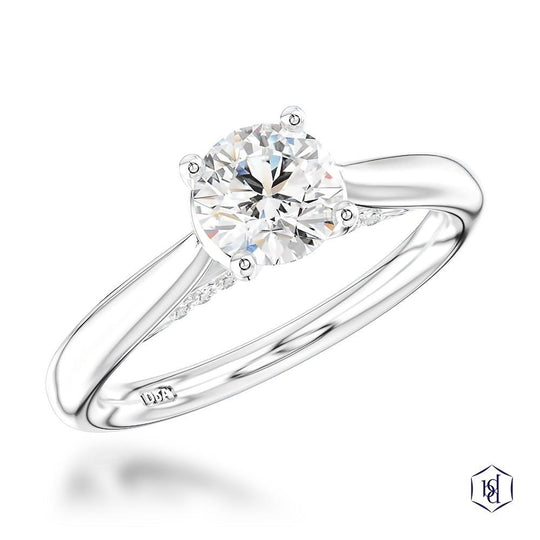 Platinum Round Brilliant Cut Diamond Engagement Ring - 0.70ct