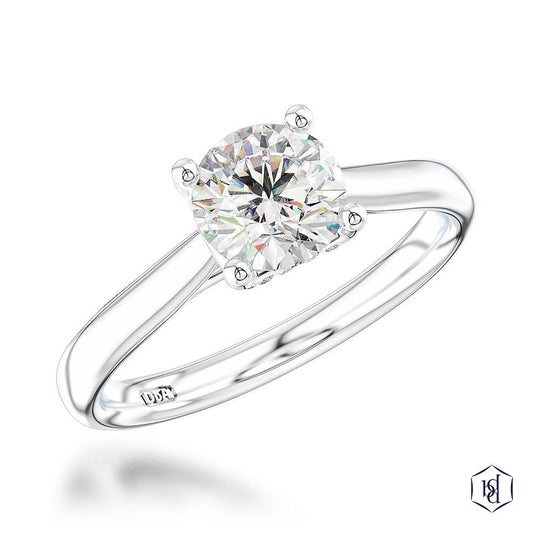 Platinum Round Brilliant Cut Diamond Engagement Ring - 0.82ct