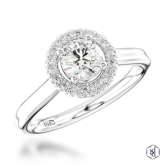 Platinum Round Cut Diamond Engagement Ring - 0.63ct