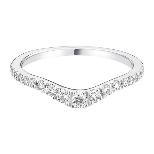 Platinum Shaped Diamond Wedding Ring - 0.30ct