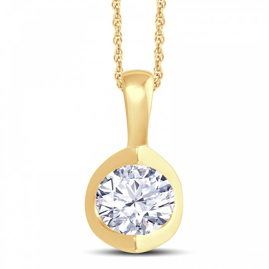 Round 2 Claw Diamond Pendant - 18ct Yellow Gold - PC010S7Y18-CH
