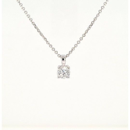 Round Laboratory Grown Diamond Pendant - 18ct White Gold - 1.00ct