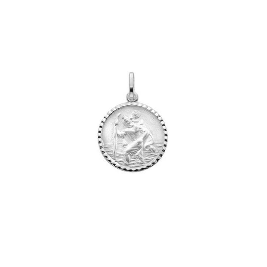 St Christopher Pendant - 16mm - Silver - XSCHR13