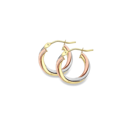 Twisted Hoop Earrings - 9ct Gold