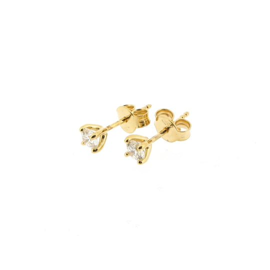 Yellow Gold Diamond Ear Studs - SLB-YG-ER-001