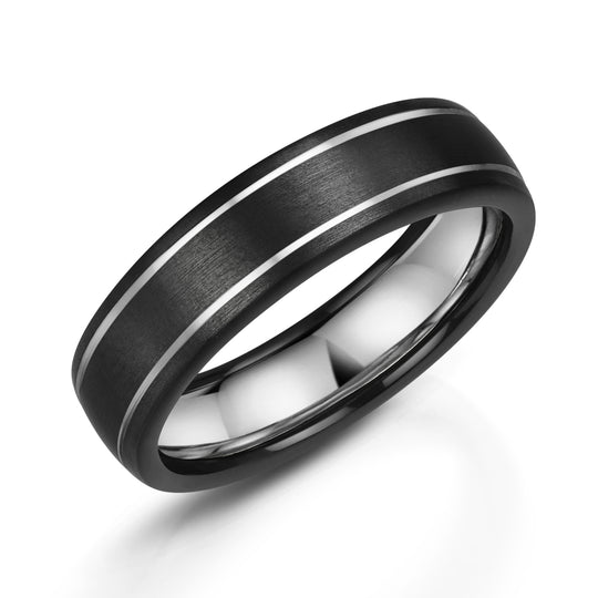 Zirconium Stripe Wedding Ring