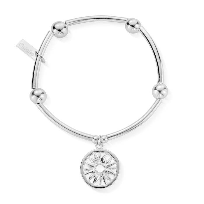 Noodle Ball Sun Mandala Bracelet - Silver - SBNB576