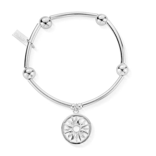 Noodle Ball Sun Mandala Bracelet - Silver - SBNB576