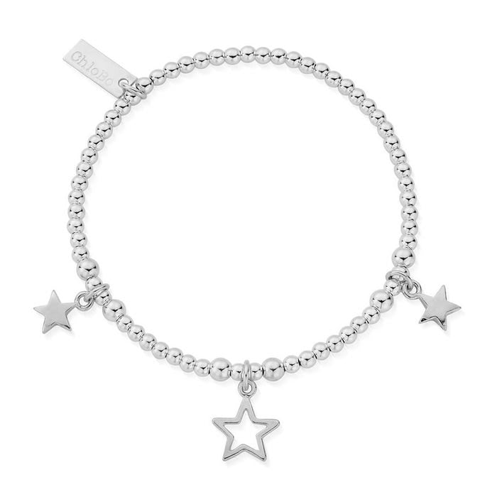 Triple Star Bracelet - Silver - SBSB097806