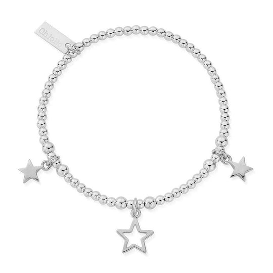Triple Star Bracelet - Silver - SBSB097806