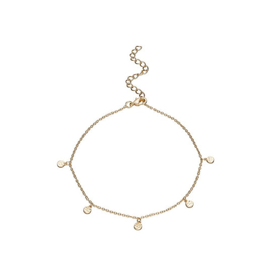 Anklet with Hammered Discs - Gold - SPAGB188