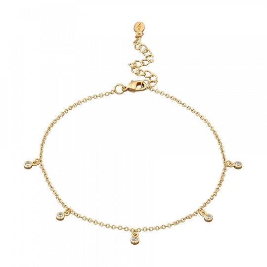 Anklet with Sparkle Drops - Gold - SPG-273