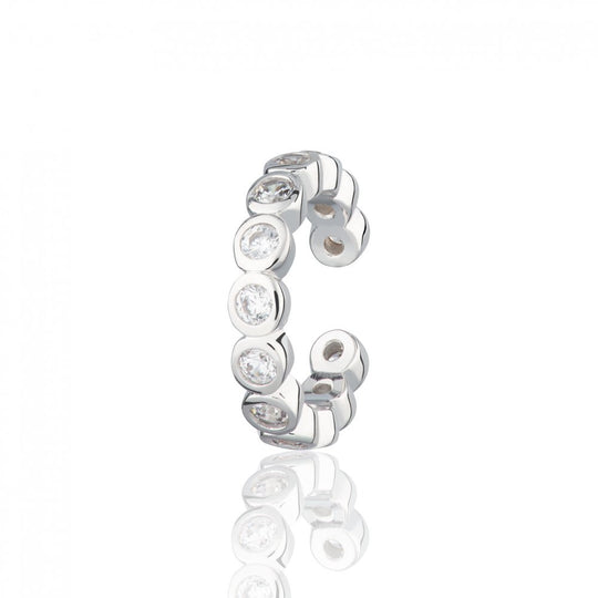 Bezel Single Ear Cuff - Silver - SPS-264