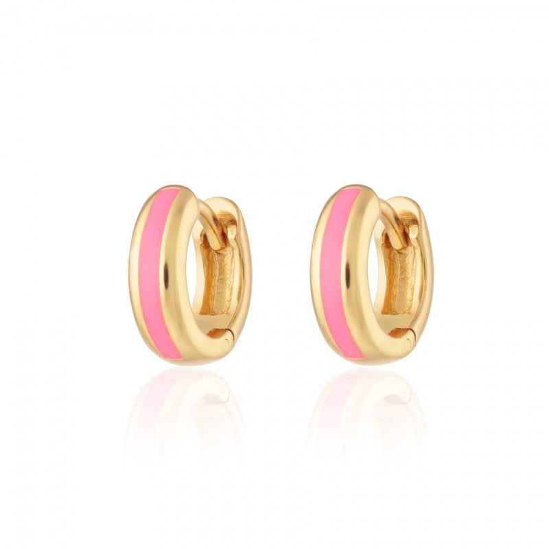 scream-pretty-candy-stripe-huggie-hoop-earrings-gold-pink-spg-61