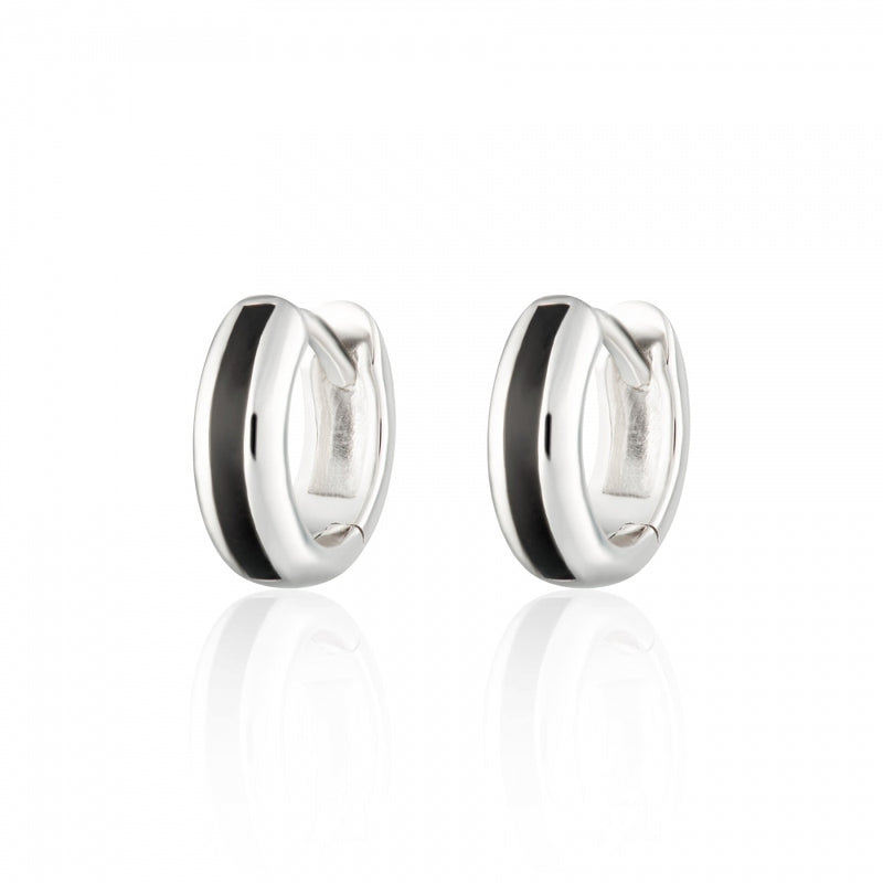 scream-pretty-candy-stripe-huggie-hoop-earrings-silver-black-sps-60