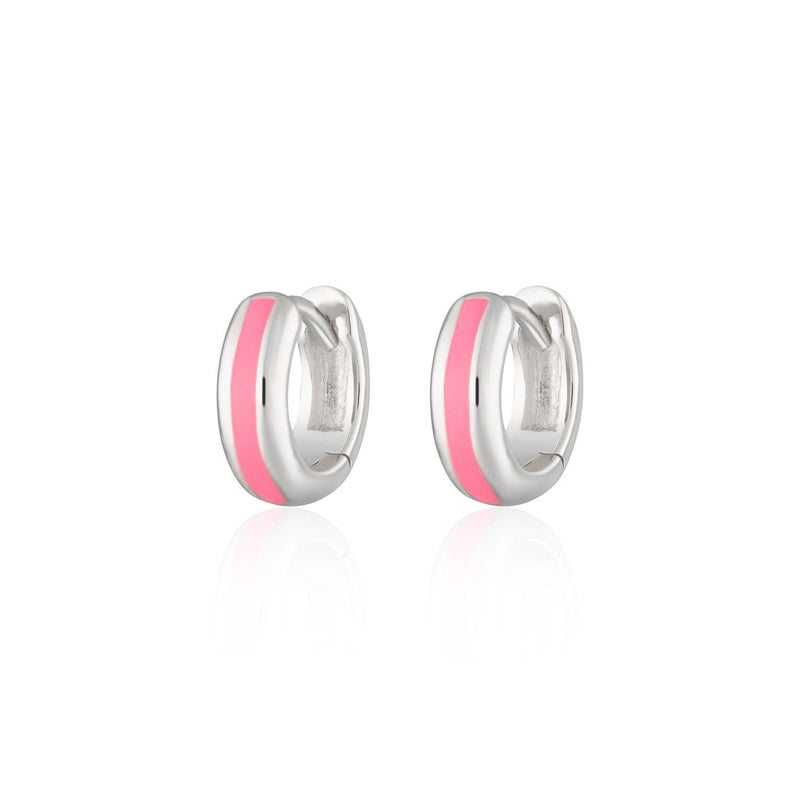 scream-pretty-candy-stripe-huggie-hoop-earrings-silver-pink-sps-61