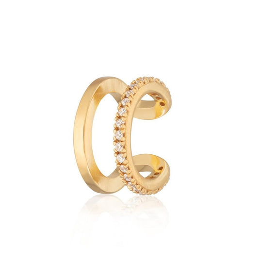 Double Band Small Single Ear Cuff - Gold - SPG-280