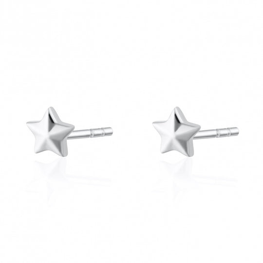 Faceted Star Stud Earrings - Silver - SPSESFSS