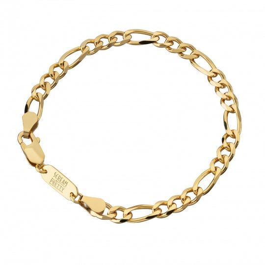 Figaro Chain Bracelet - Gold - SPG-309