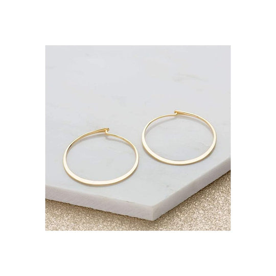 Flat Hoop Earrings - Gold - SPESGS122